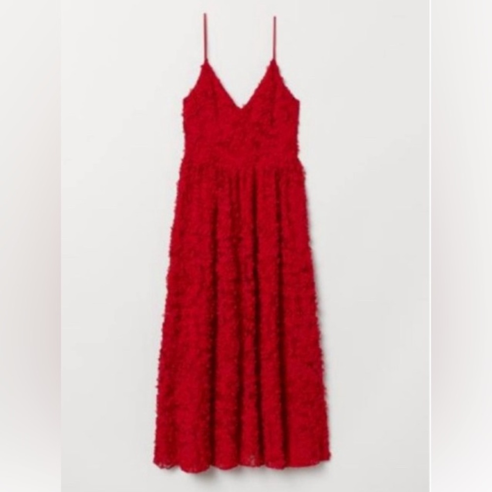 H&M Red Midi Dress